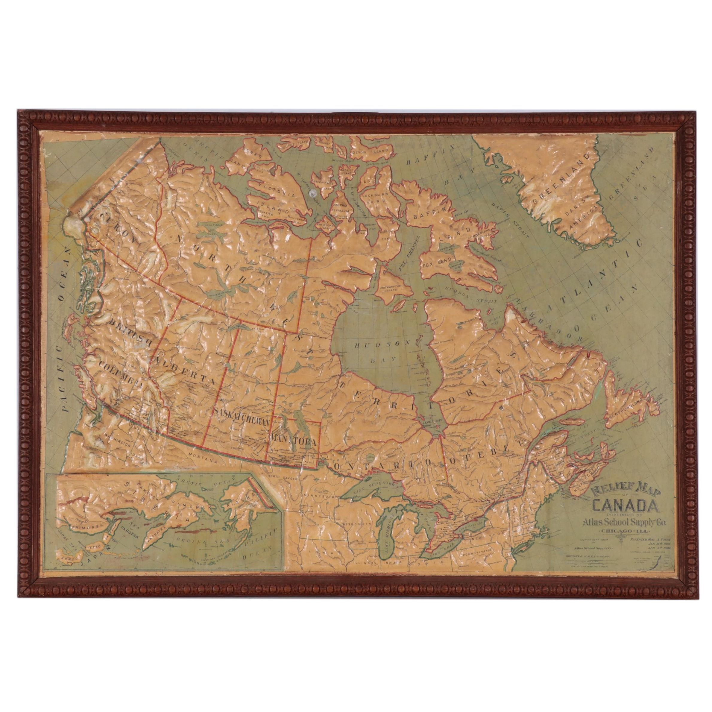 Central School Supply House "Relief Map of Canada," 1895 EBTH