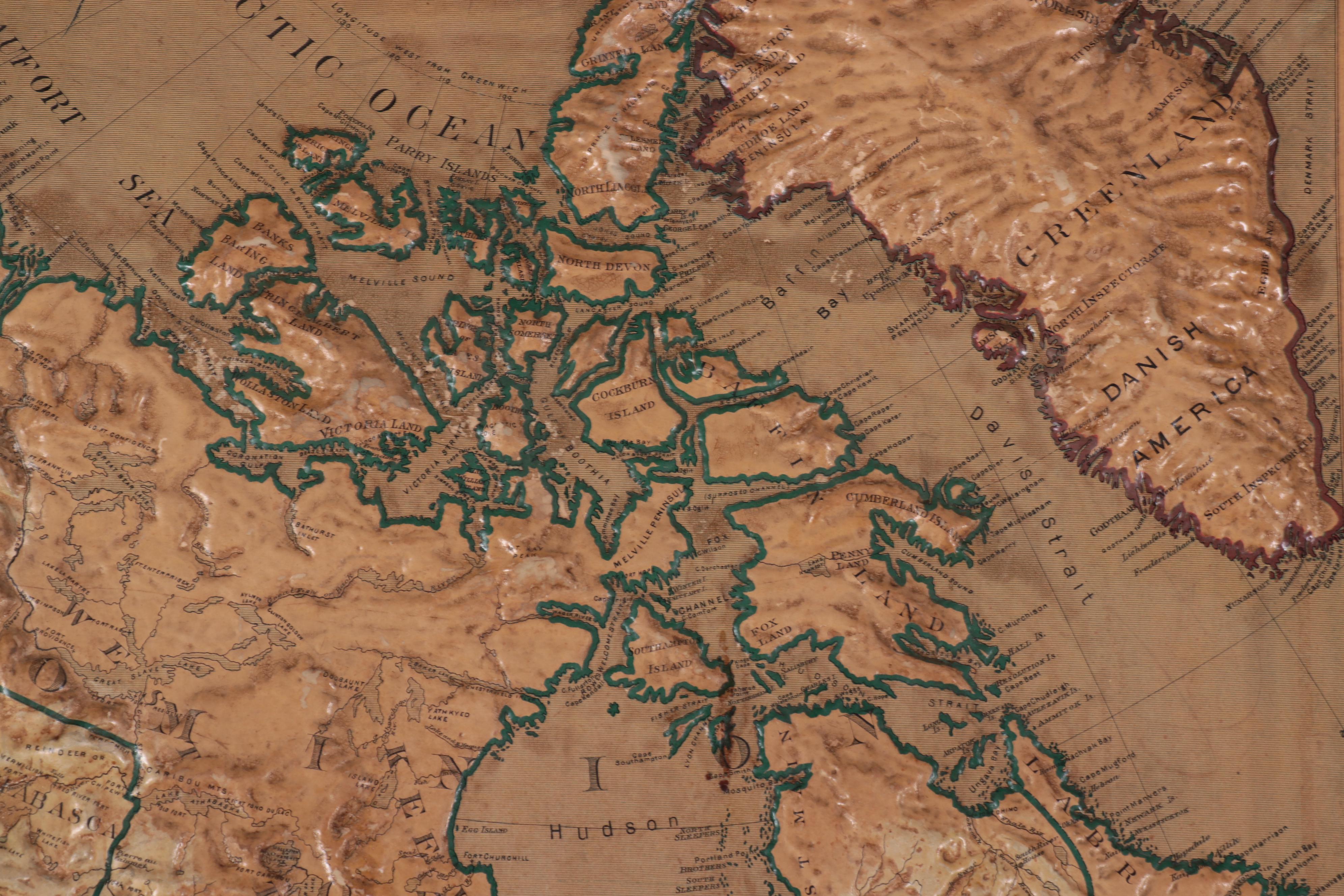 Central School Supply House "Relief Map of North America," 1895 EBTH