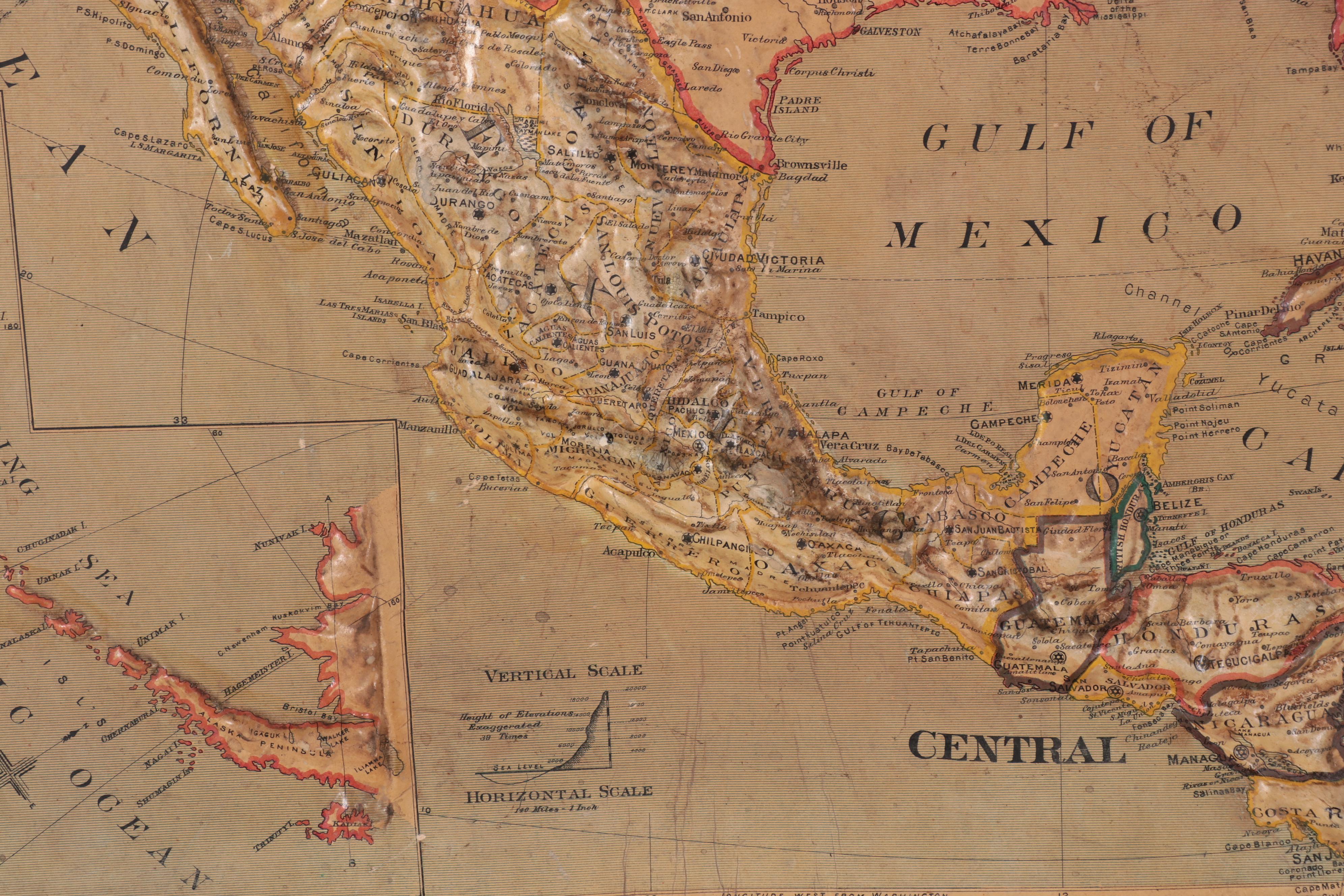 Central School Supply House "Relief Map of North America," 1895 EBTH