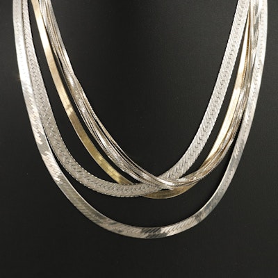 Sterling Herringbone Chain Necklaces