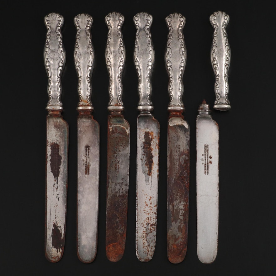 Whiting "Louis XV" Sterling Handled Knives with English blades
