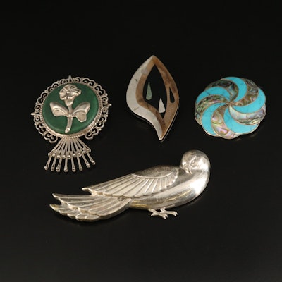 Norseland Bird Brooch Featured in Vintage Sterling Brooch Collection