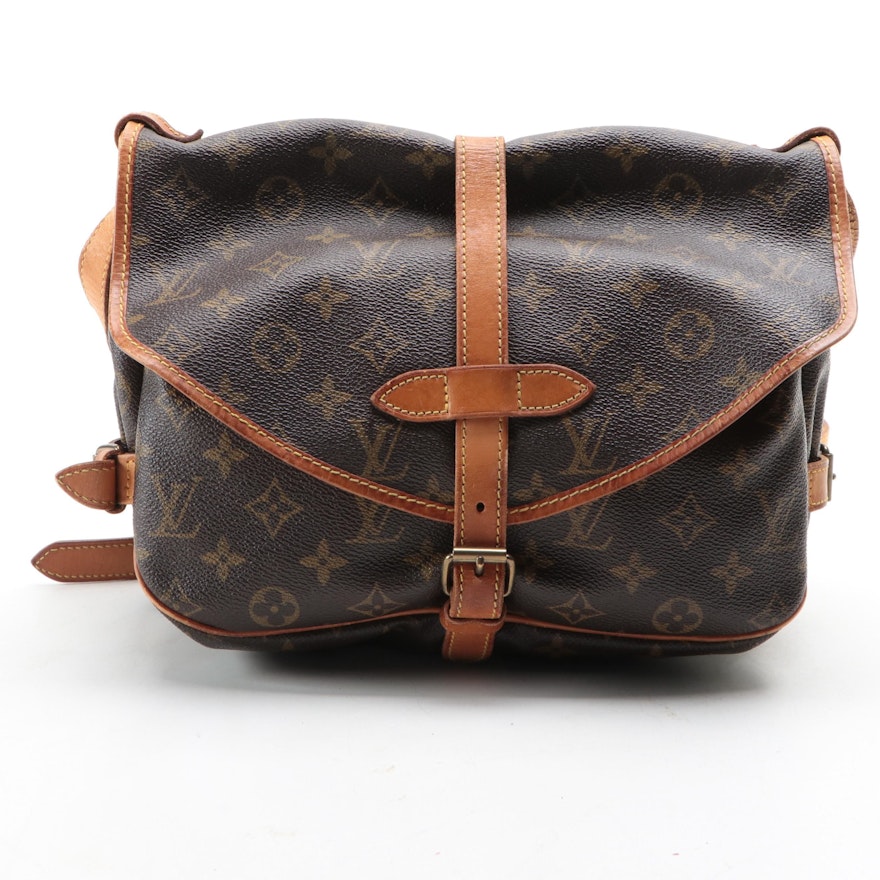 Louis Vuitton Saumur PM Bag in Monogram Canvas and Leather