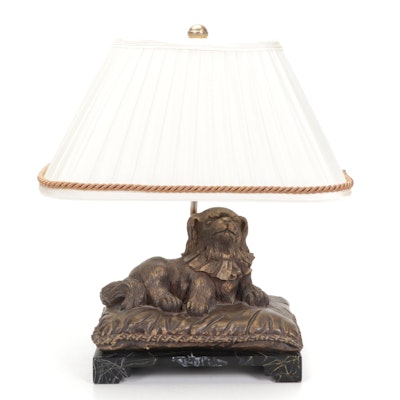 Figural Dog on Cushion Table Lamp