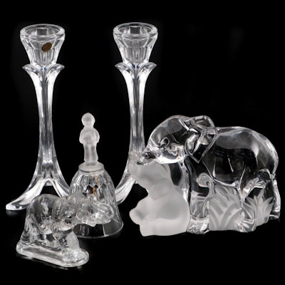 Cristal D'Arques-Durand "Bandol" Crystal Candlesticks with Other Décor