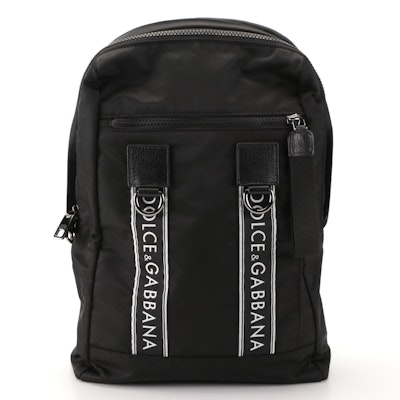 Dolce & Gabbana Black Nylon and Leather Backpack