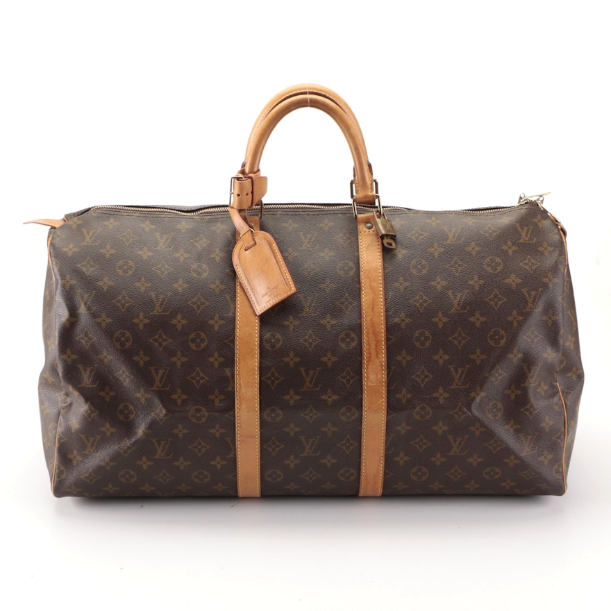Louis Vuitton Keepall 55 Duffle Bag in Monogram Canvas