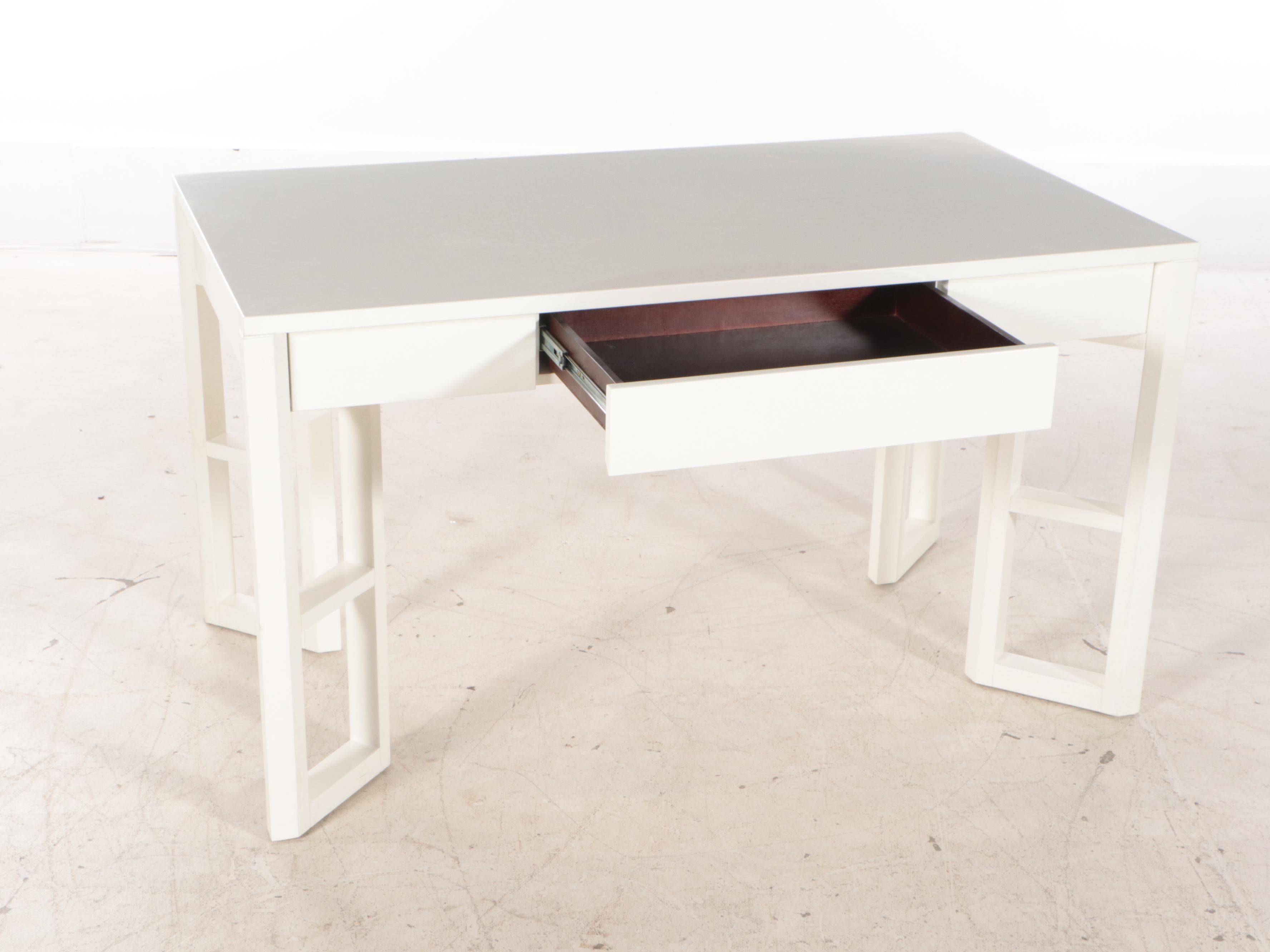 WhitePainted Wood Desk with Bookcase EBTH