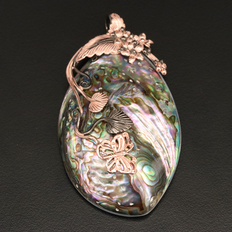 Sterling Abalone and Mother-of-Pearl Pendant