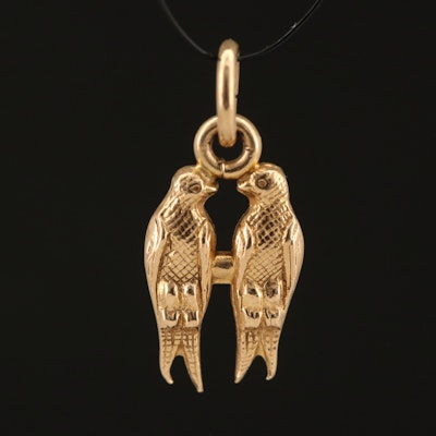 14K Love Birds Charm with 10K Accent