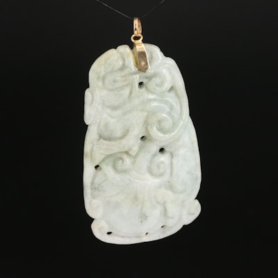 Chinese Carved Jadeite "Ru-Yi" Pendant