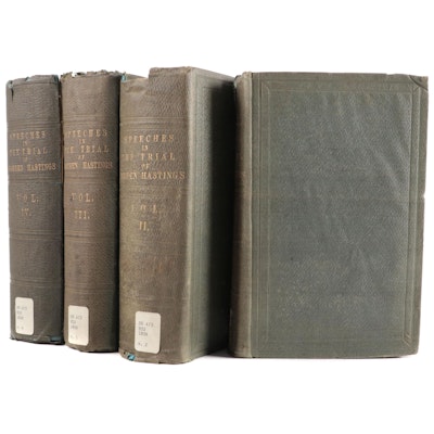 "Speeches in the Trial of Warren Hastings" Four-Volume Set Edited by E. A. Bond