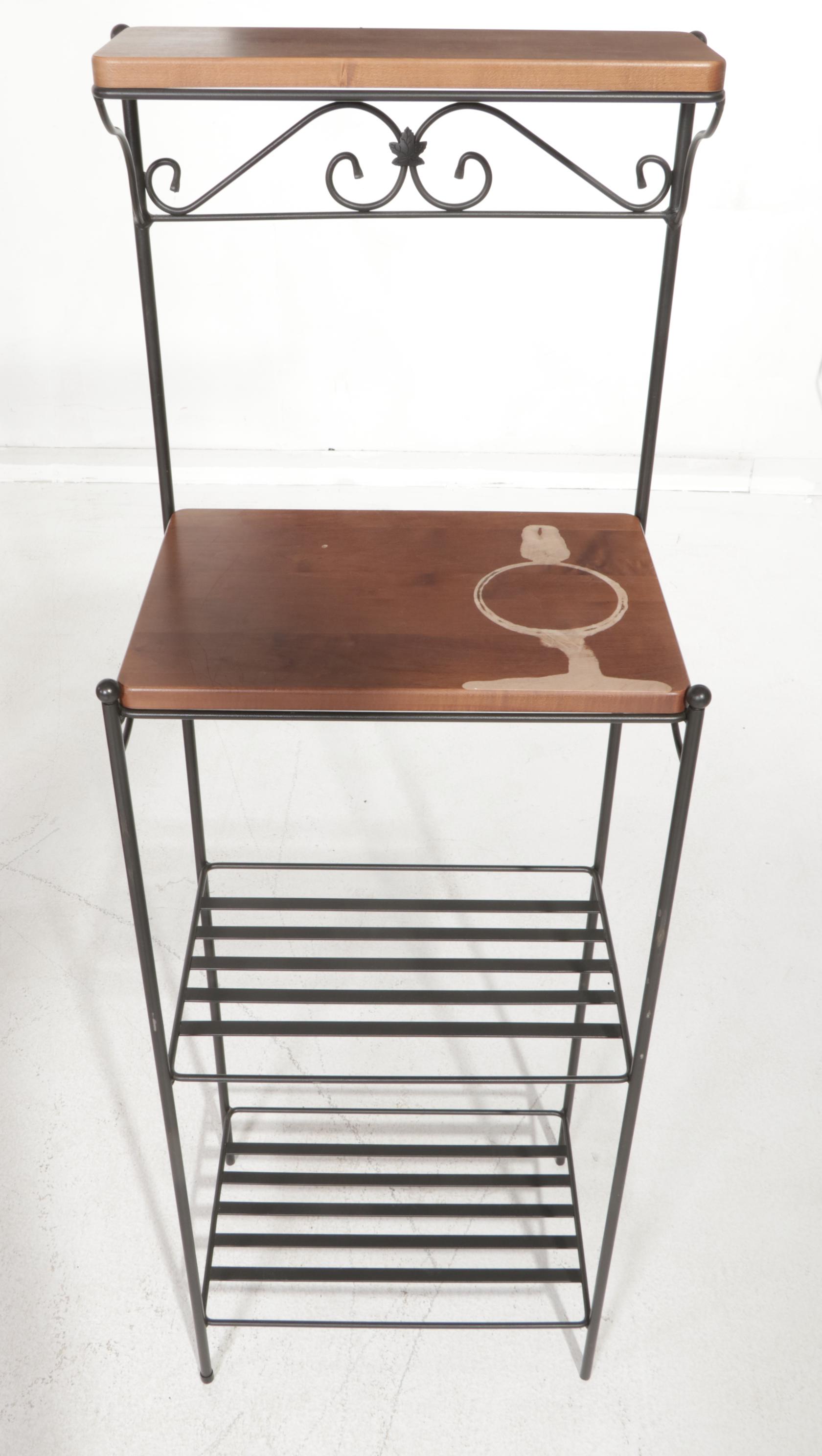 Longaberger Wrought Iron and Wooden Bakers Rack EBTH