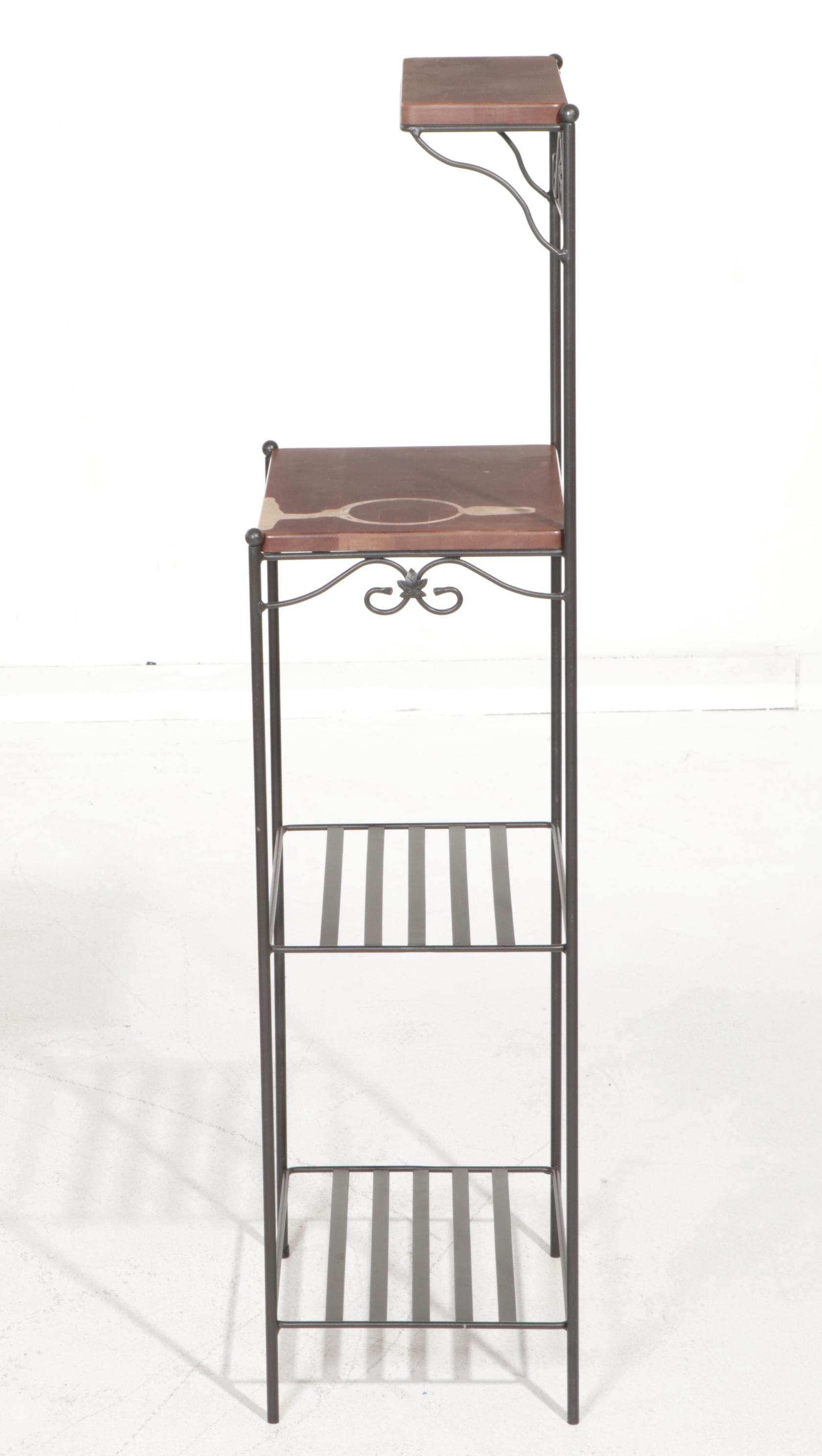 Longaberger Wrought Iron and Wooden Bakers Rack EBTH