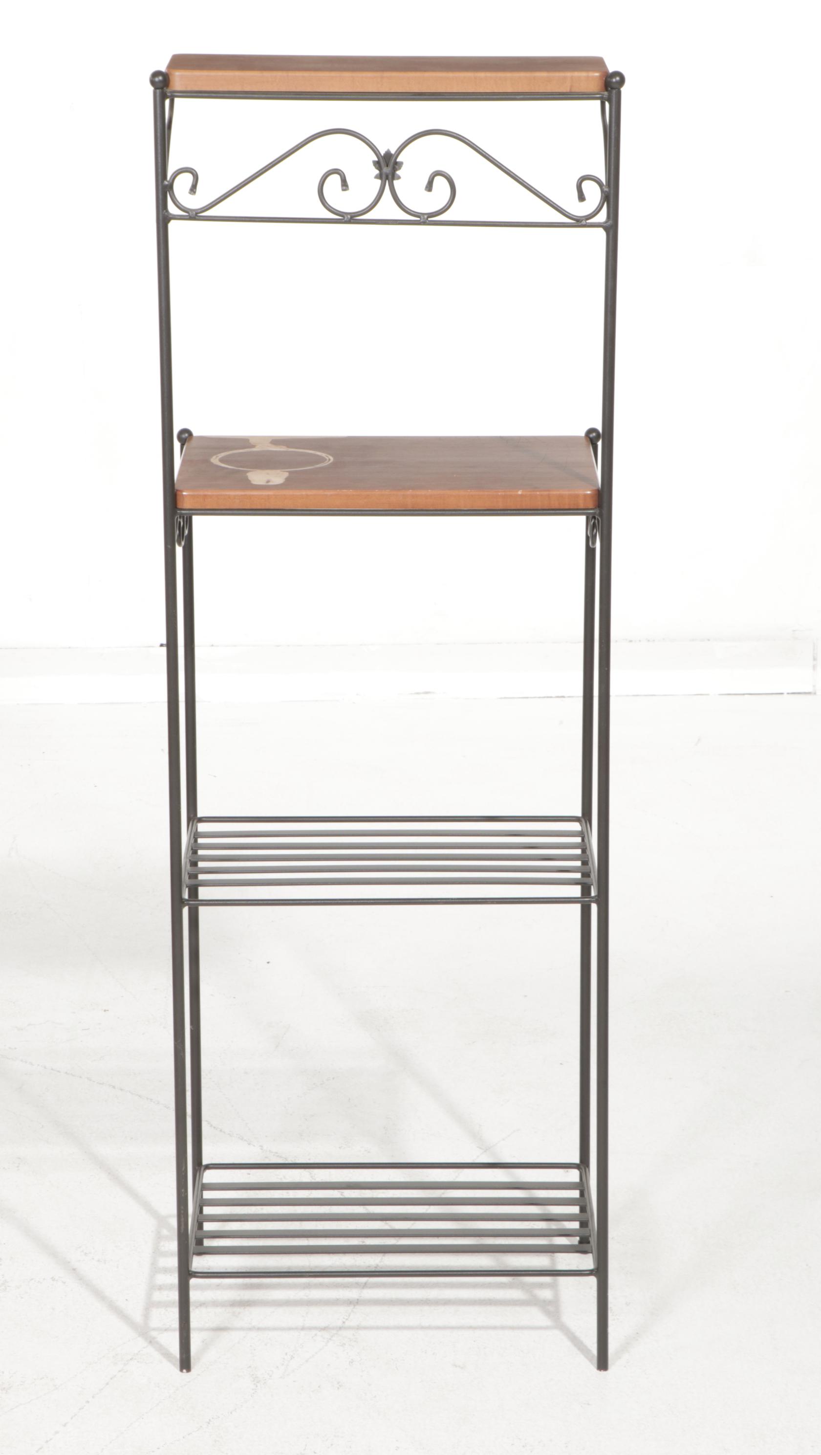 Longaberger Wrought Iron and Wooden Bakers Rack EBTH