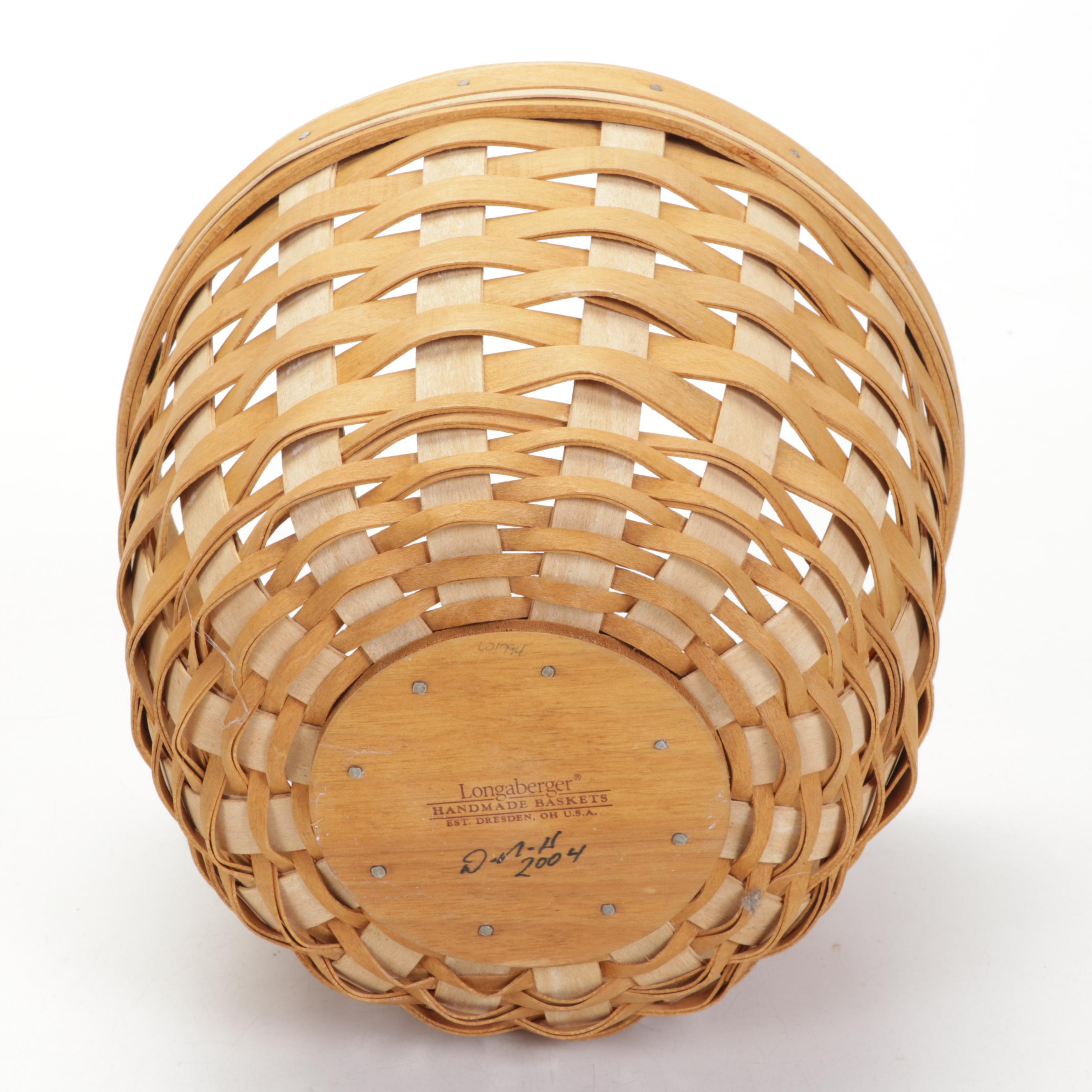 Longaberger Handwoven TwoTone Basket Planters With Wrought Iron Stands