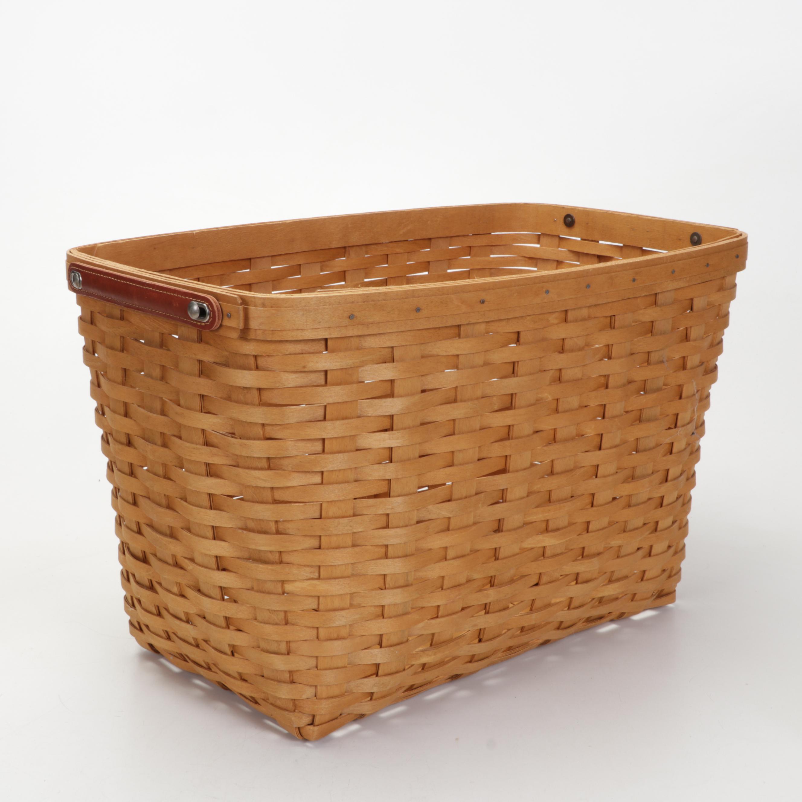 Longaberger Handwoven Leather Handled Baskets EBTH