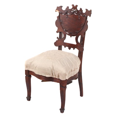 Renaissance Revival Mahogany-Stained Hall Chair
