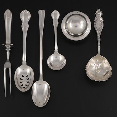 Neiman Marcus Sterling Ornament with Assorted Sterling Serving Utensils
