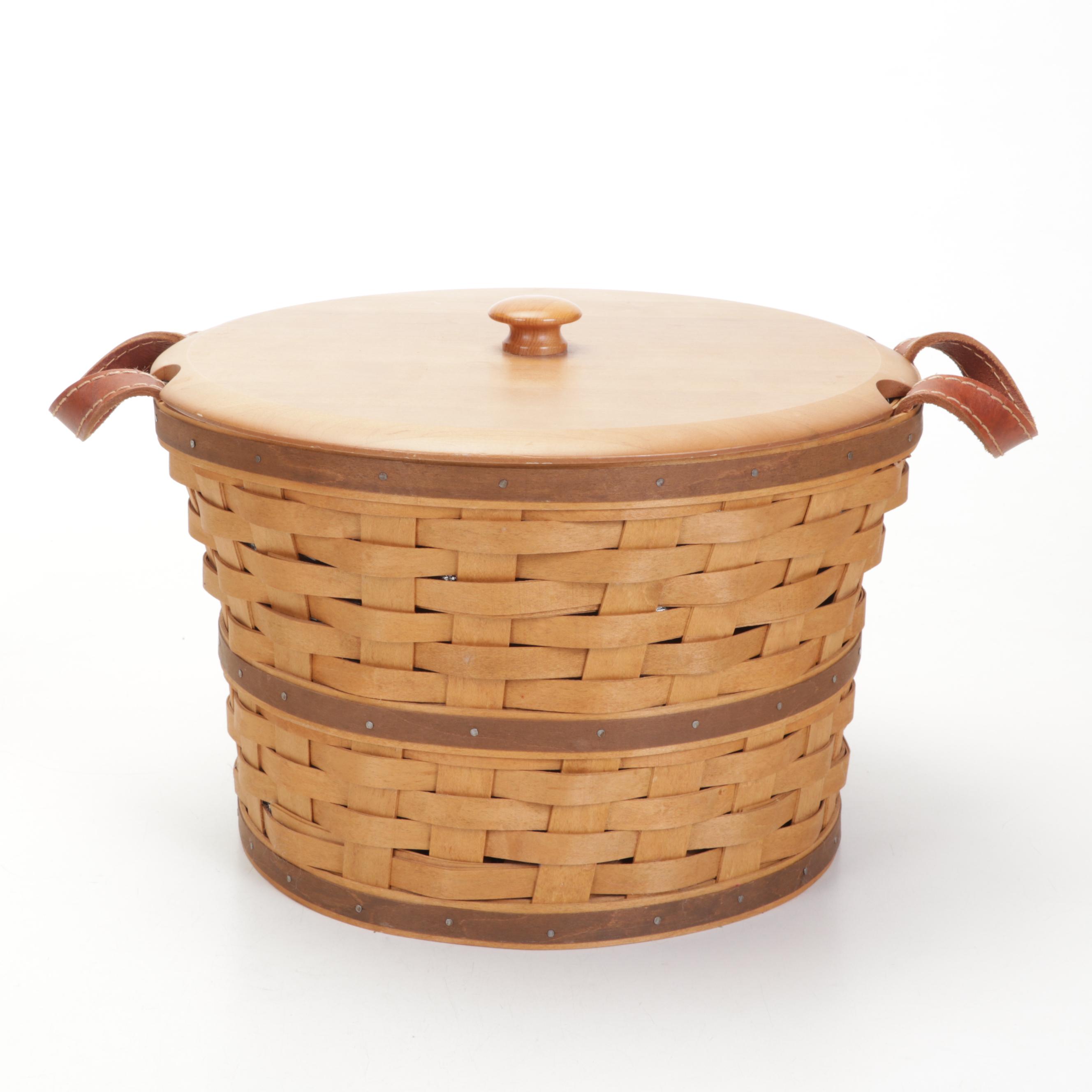 Longaberger Handwoven Basket Canisters with Plastic Storage Containers EBTH