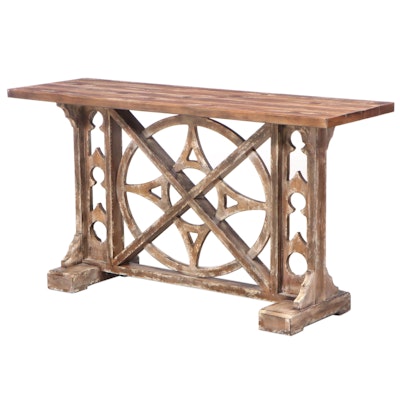 Hooker Funiture Pine and Rustic Finish Console Table