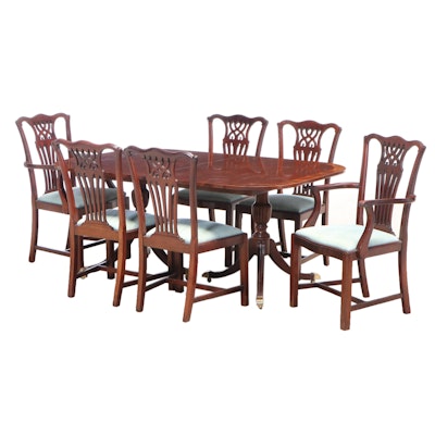 Seven-Piece Federal Style Mahogany Dining Set, Including Councill Craftsmen
