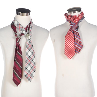 Lilian Asterfield Necktie Ruffle Snap Collar and Other Embellished Neckties