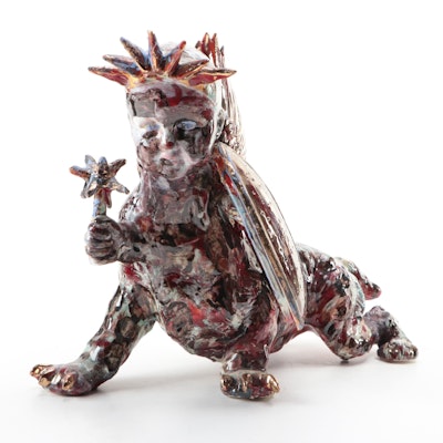 Sarah Roush Ceramic Sculpture of Hybrid Figure