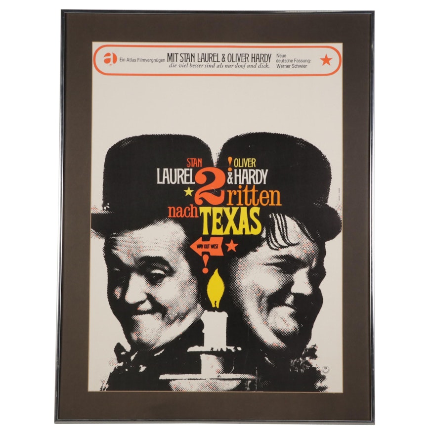 "2 Ritten Nach Texas" German Language Dubbed Movie Poster, Circa 1965