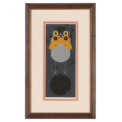 Charley Harper Serigraph "Halloween (Burrowing Owl)"