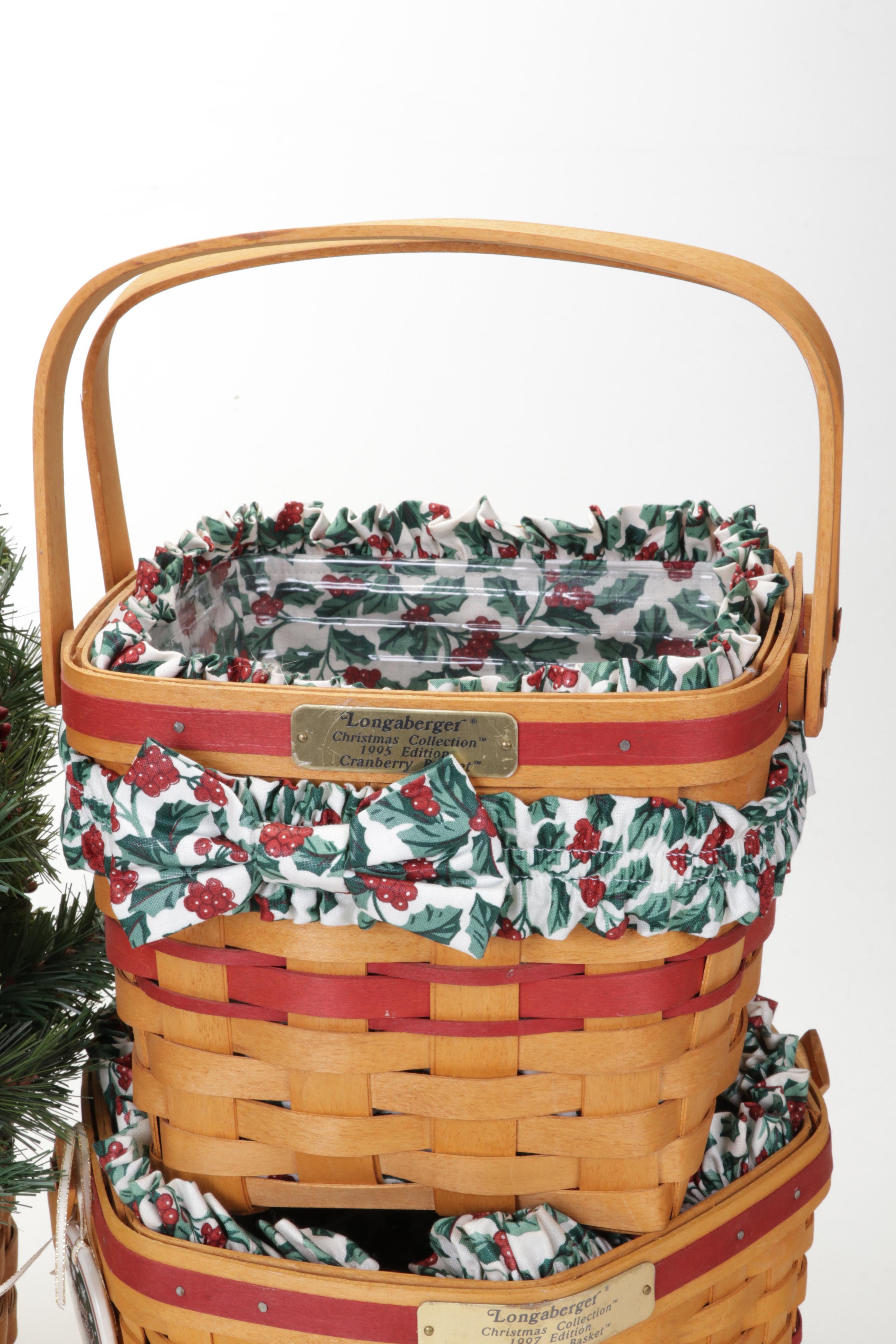 Longaberger Baskets and Stands Including "Holiday Cheer" EBTH