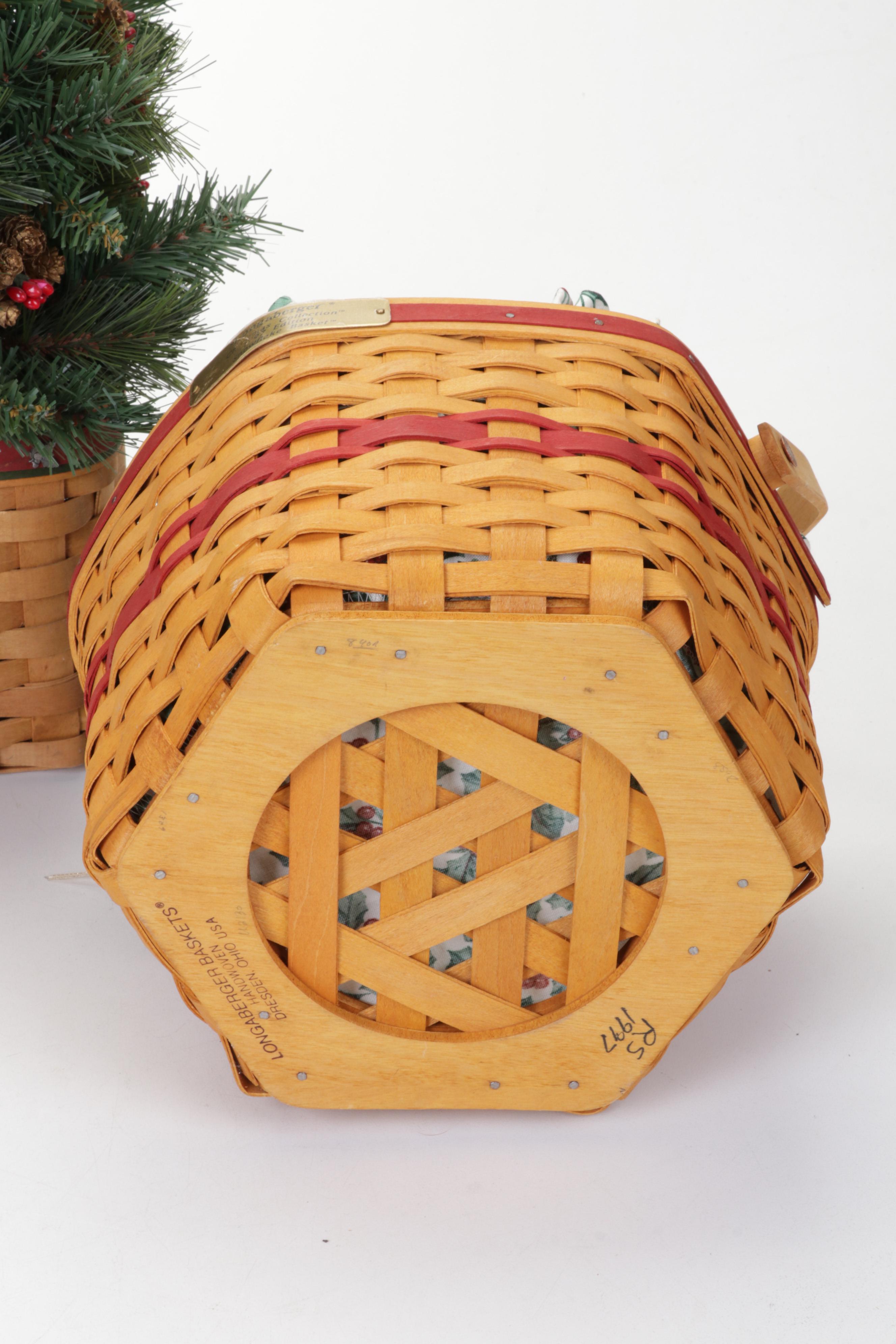 Longaberger Baskets and Stands Including "Holiday Cheer" EBTH
