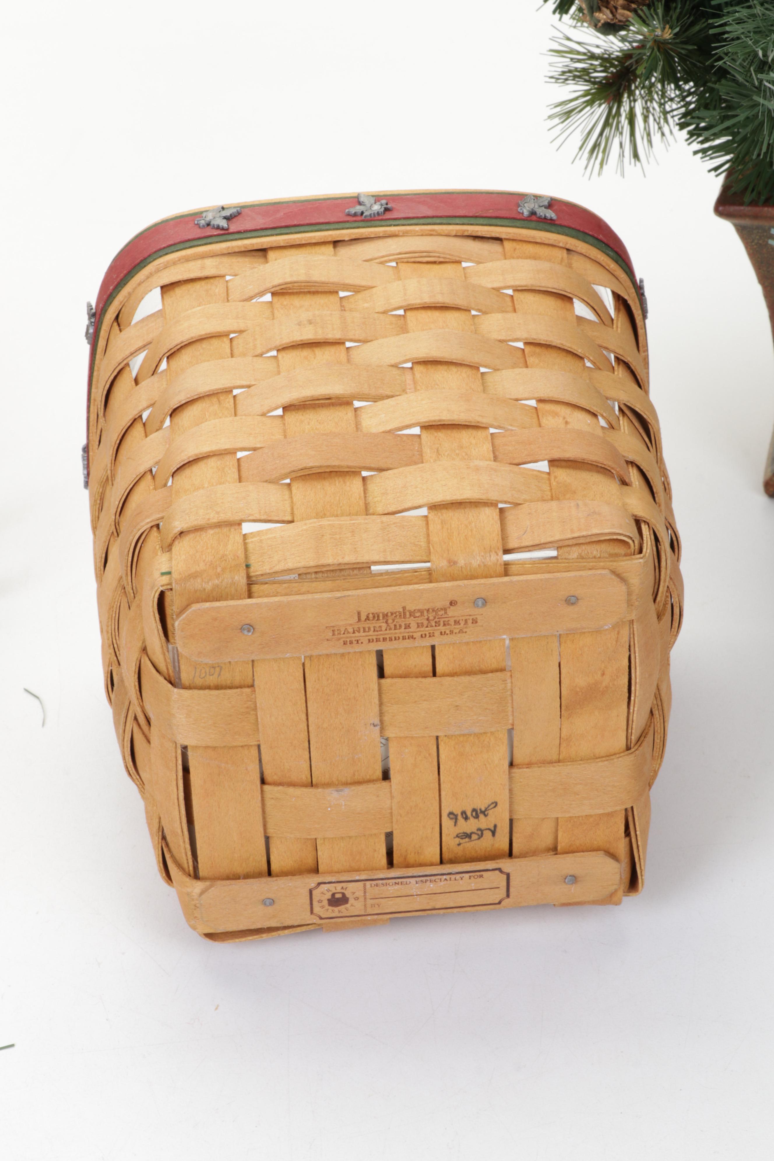 Longaberger Baskets and Stands Including "Holiday Cheer" EBTH