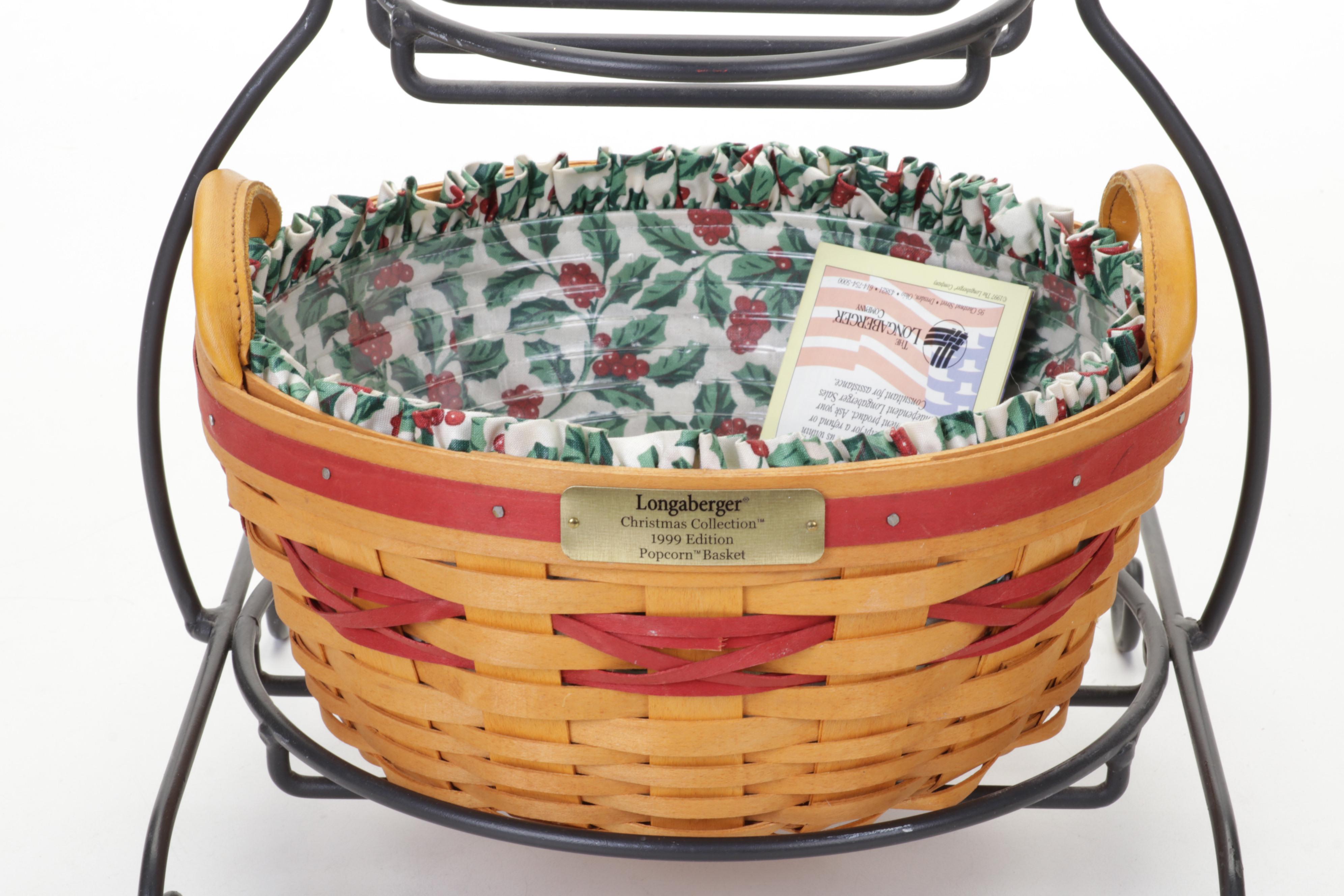 Longaberger Baskets and Stands Including "Holiday Cheer" EBTH