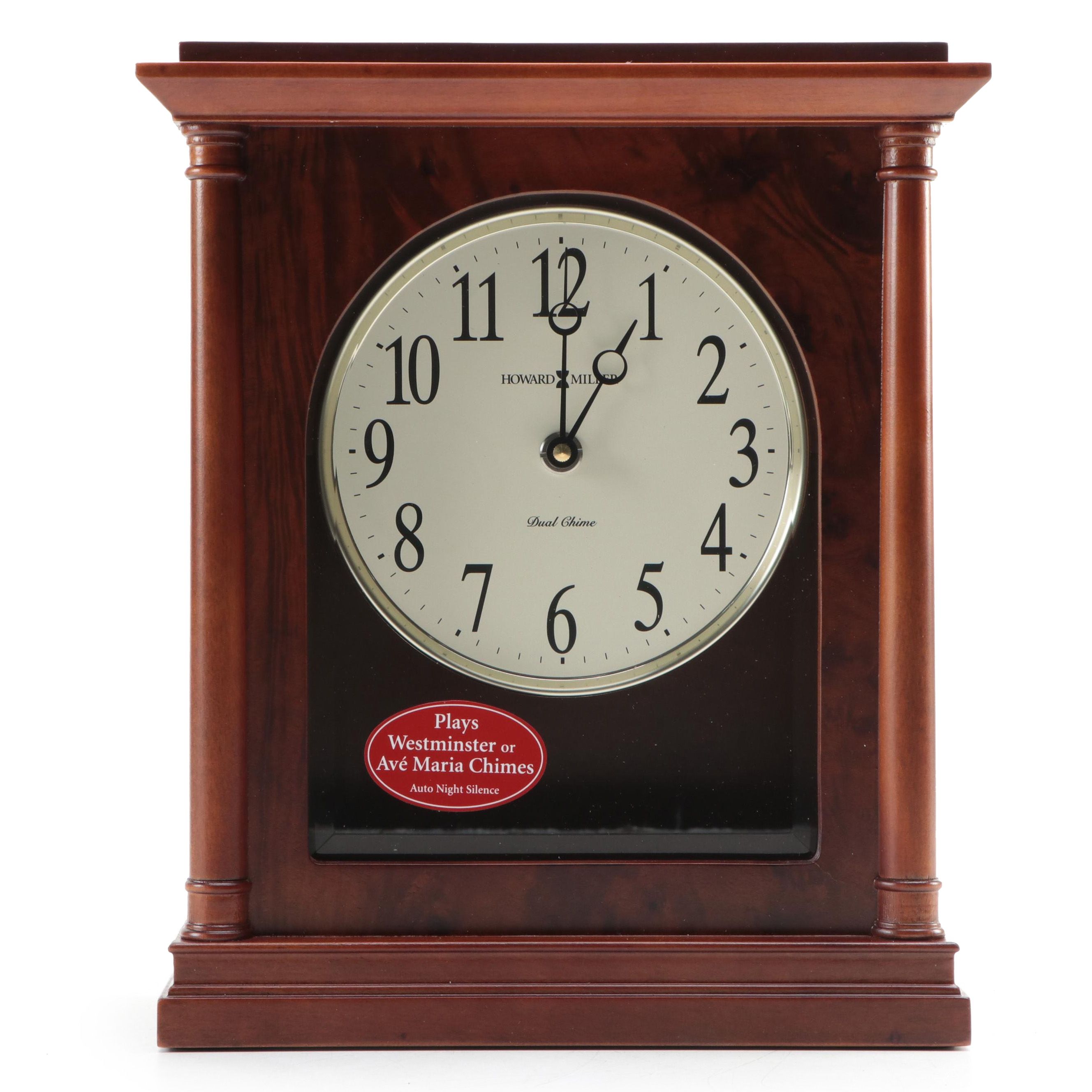 Howard Miller "Candice" Dual Chime Cherry Wood Finish Mantel Clock EBTH
