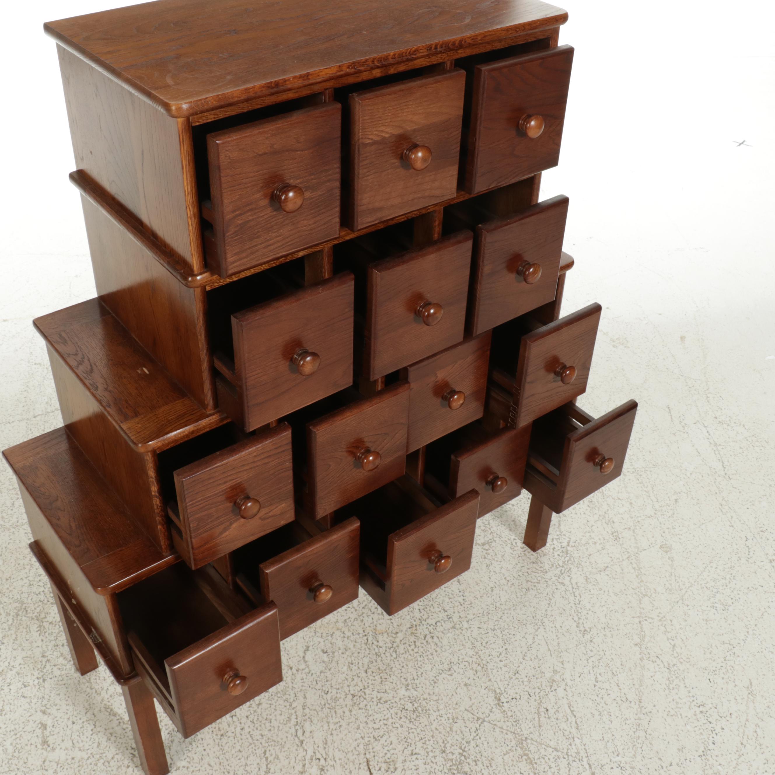 Chinese Apothecary Style Stacked CD Storage EBTH