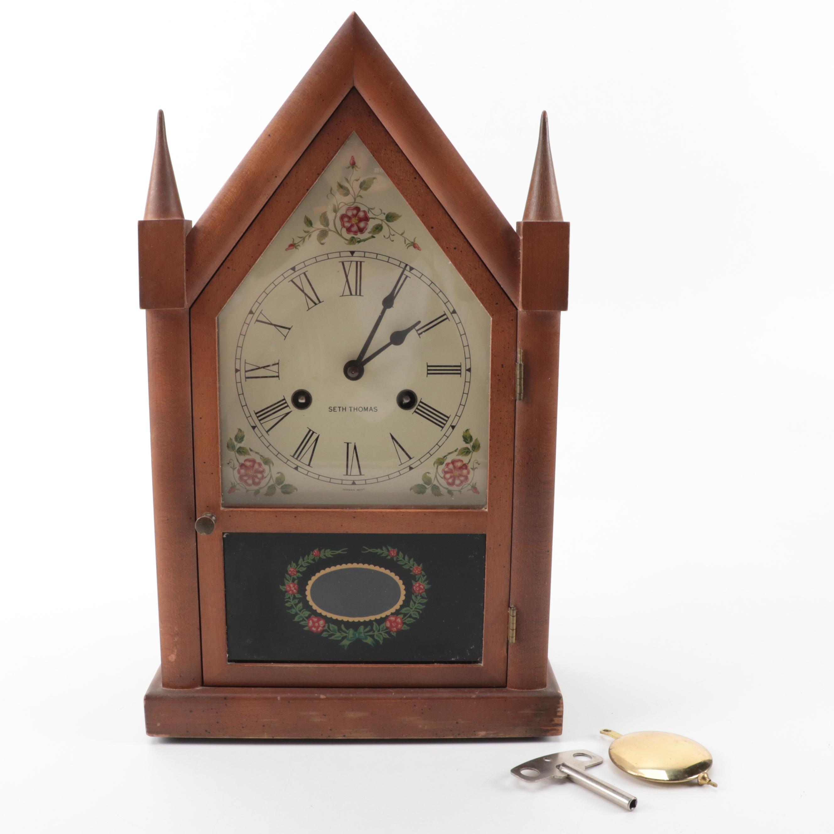 Seth Thomas Steeple Mantel Clock with Other Mantel Clock, Mid to Late