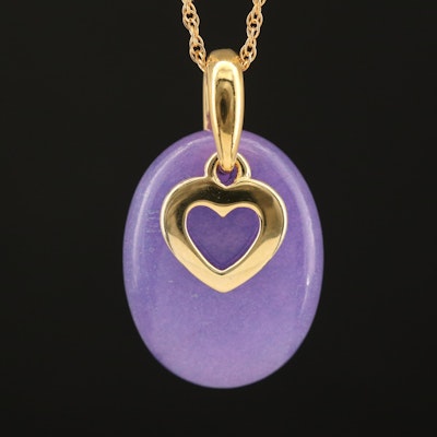 Sterling Quartz Heart Pendant on Gold-Filled Necklace