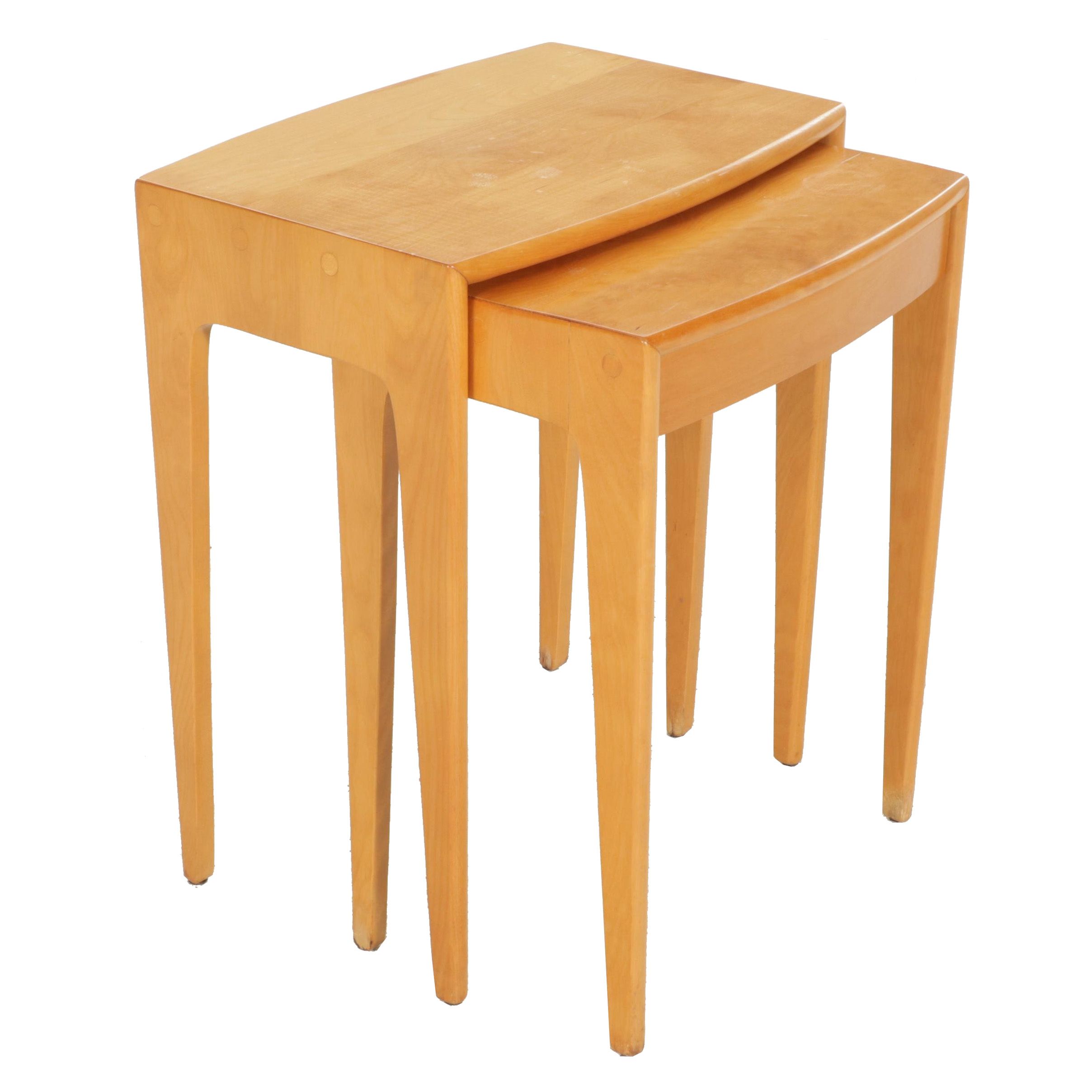 Two HeywoodWakefield Mid Century Modern Birch Nesting Tables EBTH