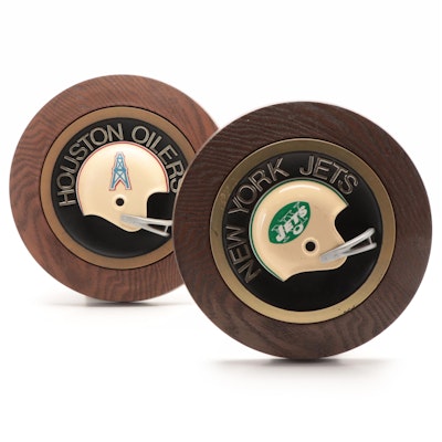 New York Jets and Houston Oilers NFL Football Plaques