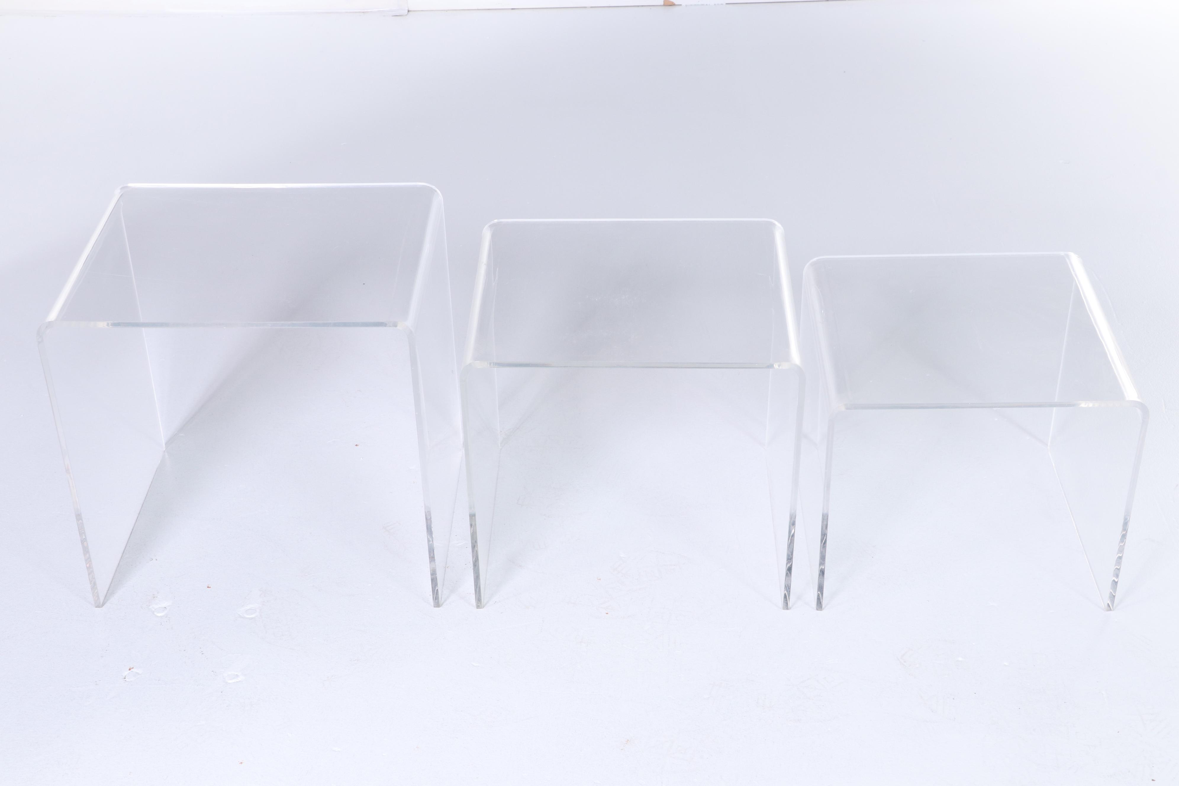 Modernist Style Clear Acrylic Nesting Tables EBTH