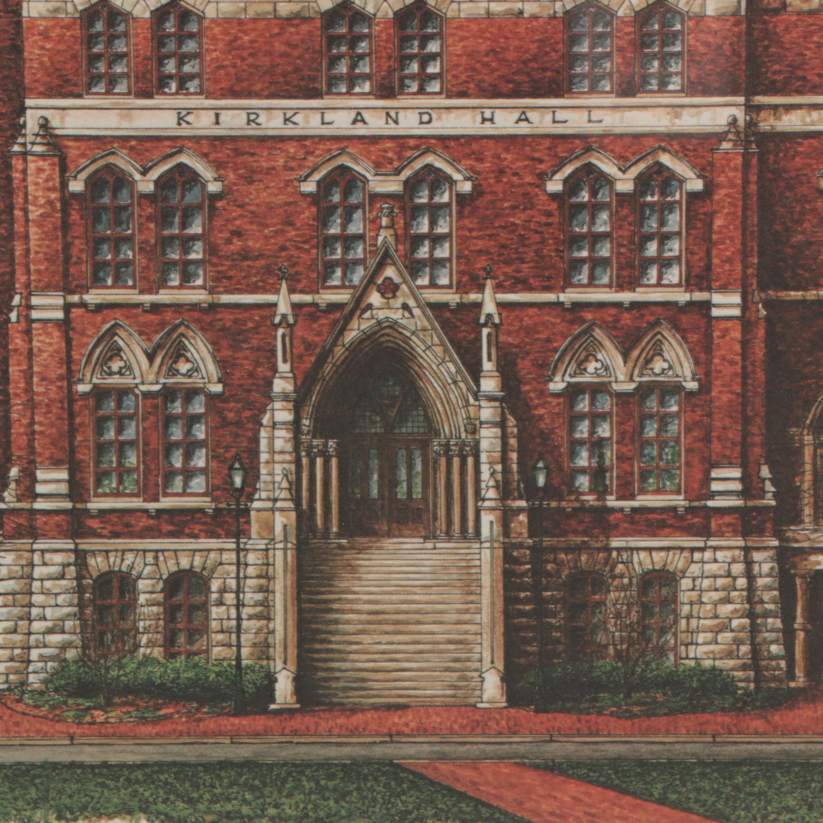 Phil Ponder Offset Lithograph &ldquo;Kirkland Hall / Vanderbilt University
