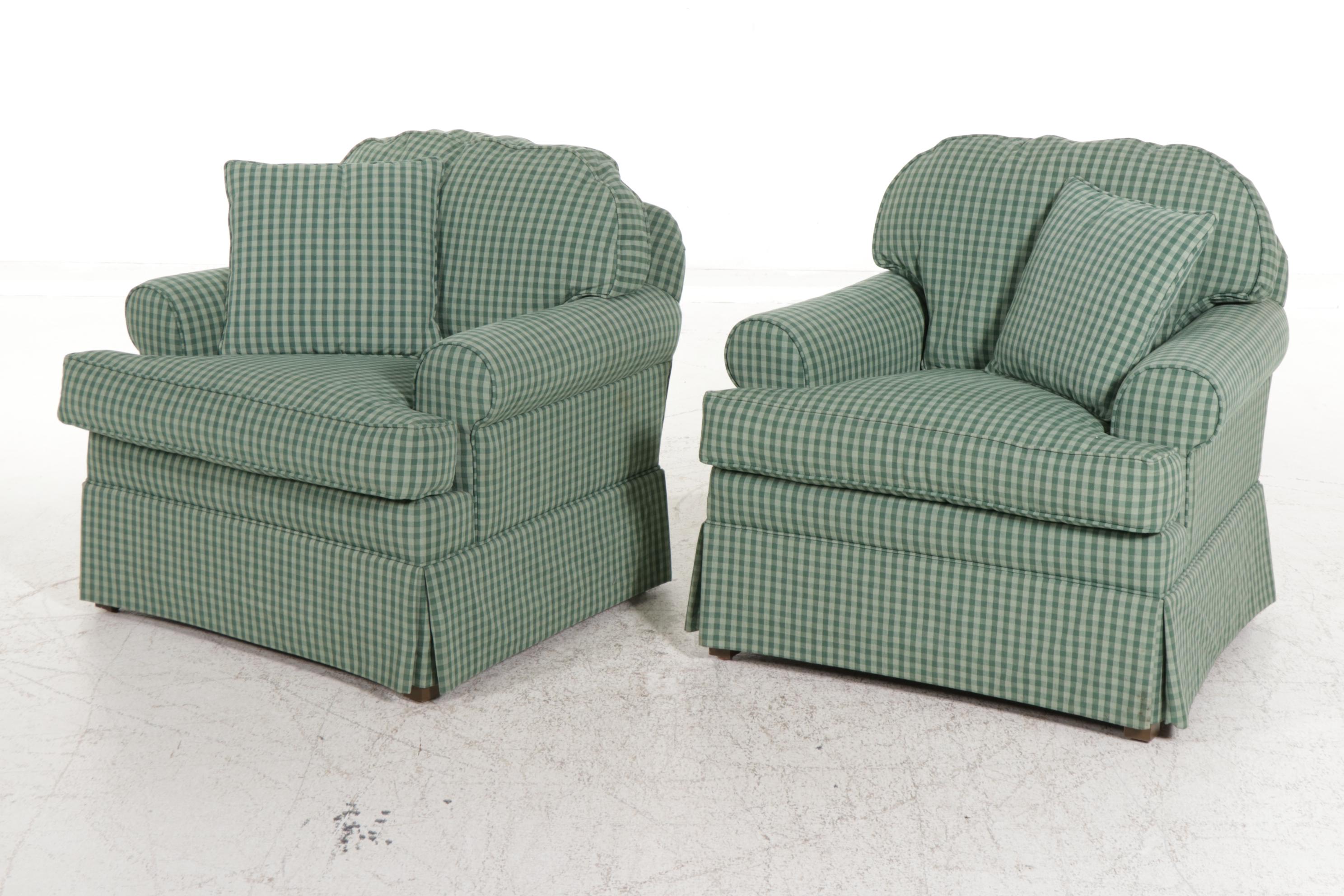 Pair of Ethan Allen Plaid Armchairs, Late 20th Century EBTH
