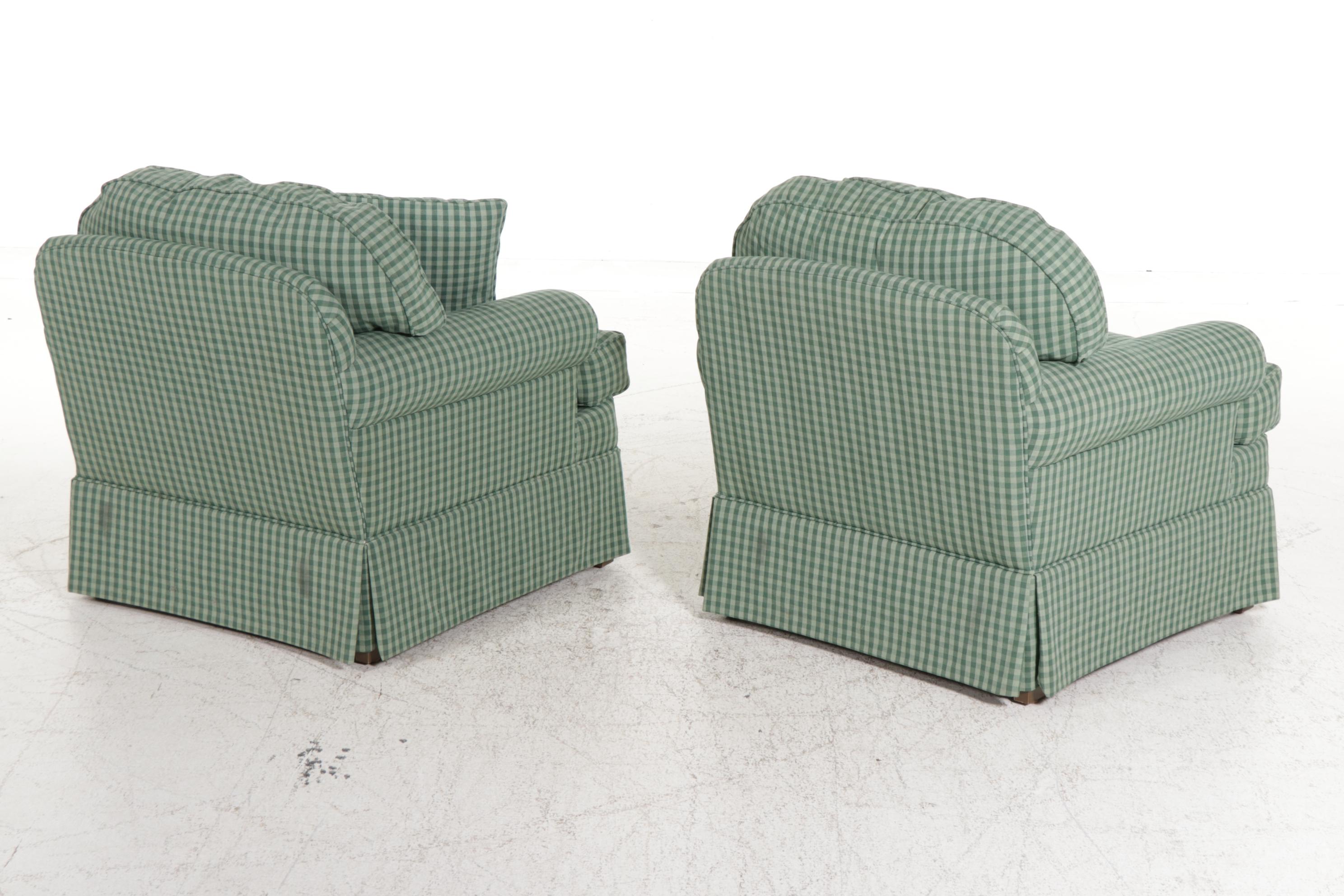 Pair of Ethan Allen Plaid Armchairs, Late 20th Century EBTH