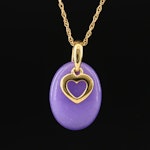 Sterling Quartzite Heart Pendant on Gold-Filled Necklace