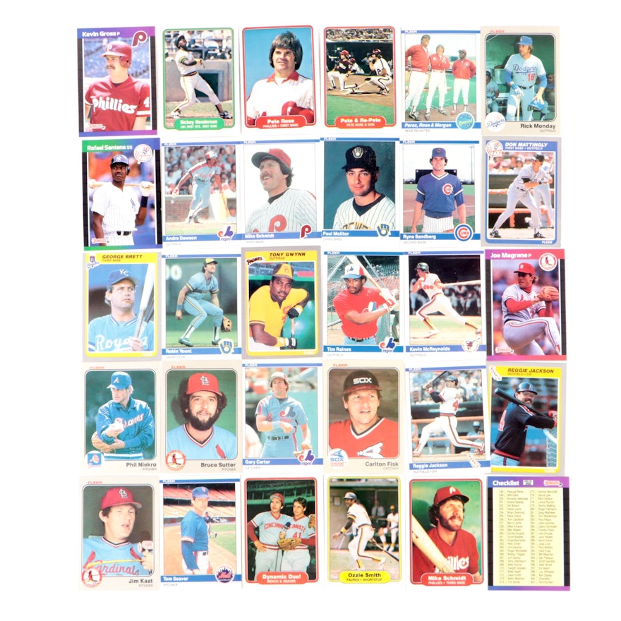 Fleer Baseball Cards With Henderson, Rose, Seaver and More, 1982–1985