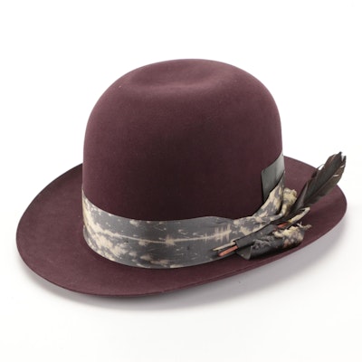 Greeley Hat Works Open Crown Fur Felt Fedora Custom Made for Big Kenny with Box
