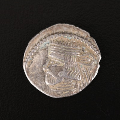 Ancient Parthia AR Drachm Coin of Vardanes II, ca. 55 A.D.