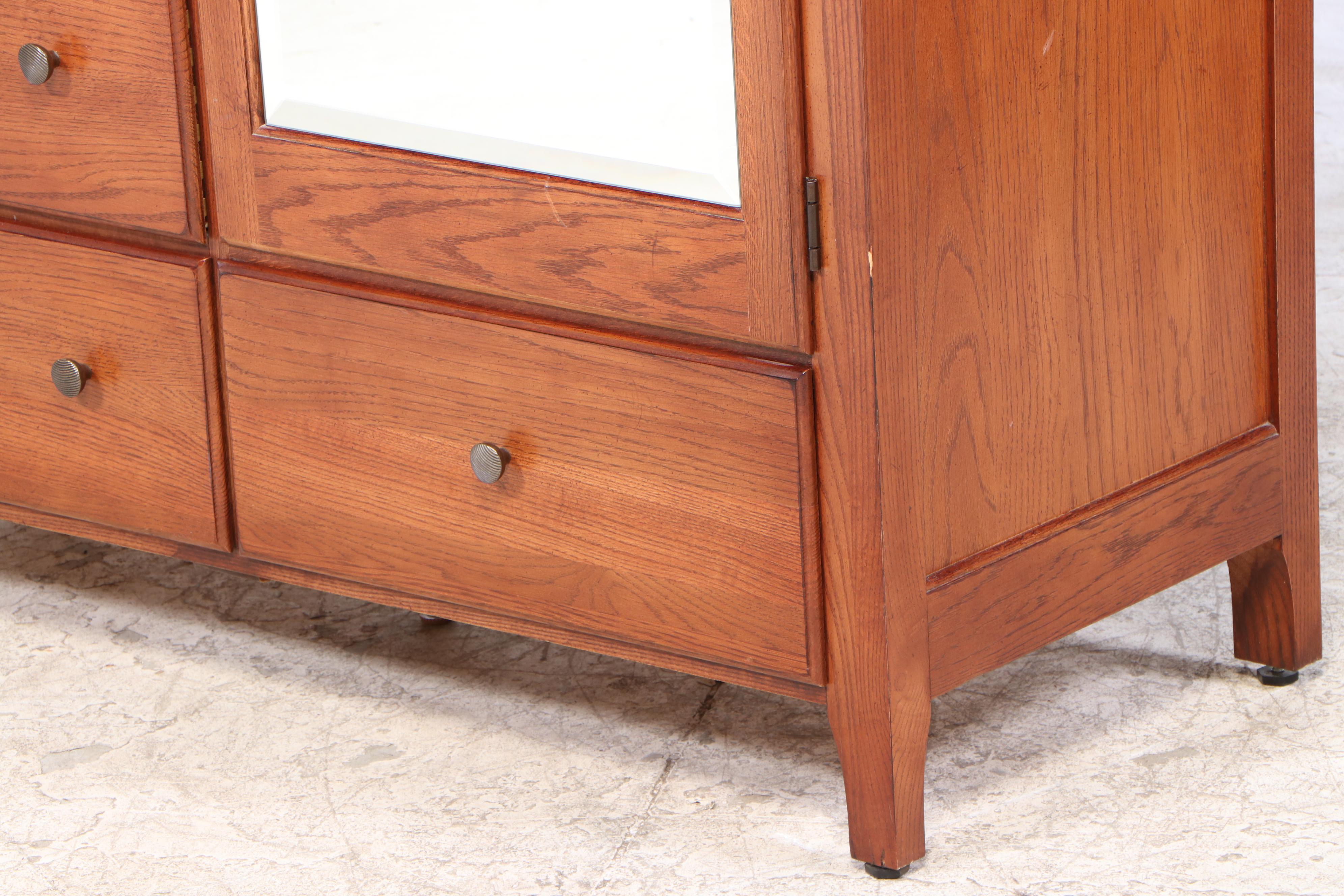 Thomasville "Impressions" Arts and Crafts Style Oak Media Wardrobe EBTH