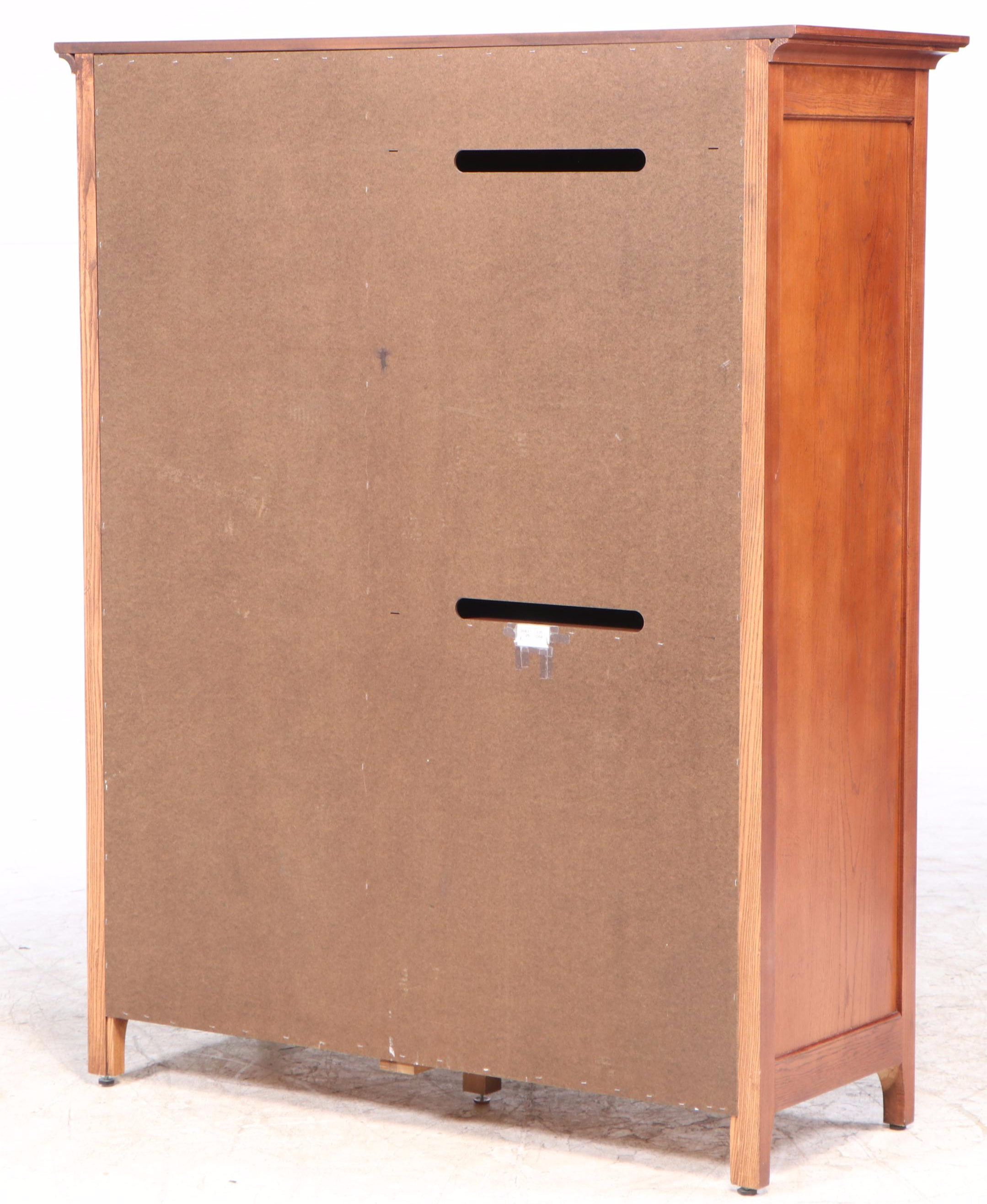 Thomasville "Impressions" Arts and Crafts Style Oak Media Wardrobe EBTH